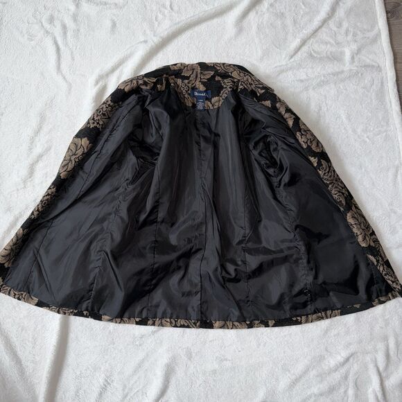 Vtg Denim & Co Tapestry Blazer Jacket Large Floral Damask Boho Dark Academia - Picture 16 of 16